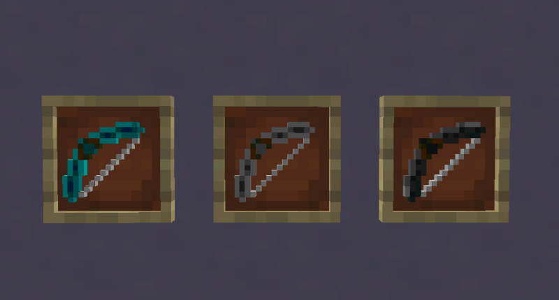 Diamond Bow, Iron Bow, Stone Bow